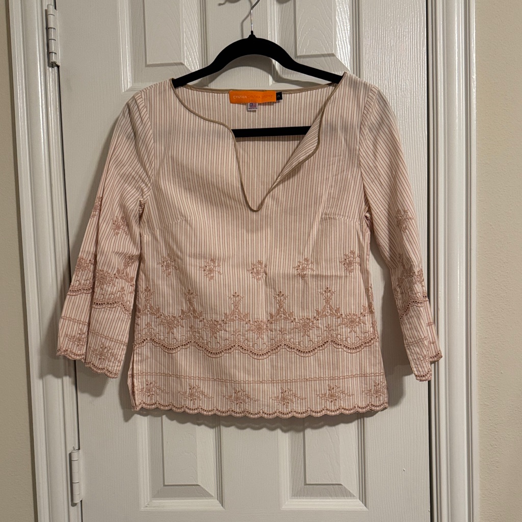 Cynthia Steffe Pink Striped Blouse